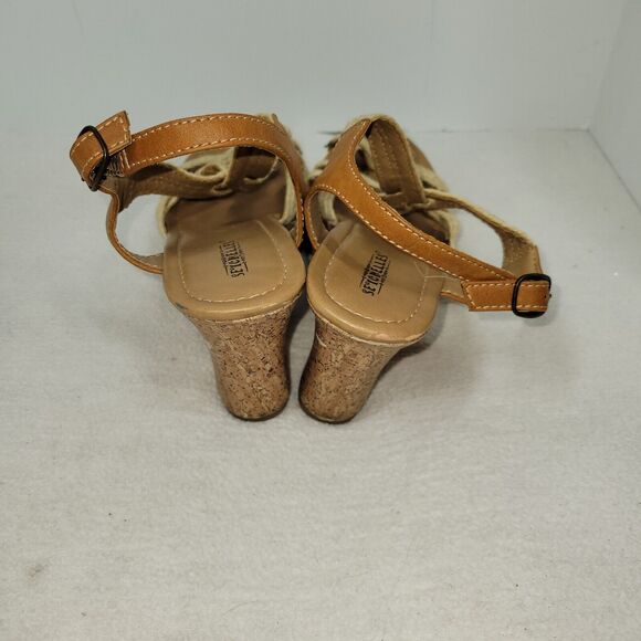 Seychelles Sandals Womens Size 8.5 Beige Leather Skin Block Heel Back Strap - Picture 7 of 13